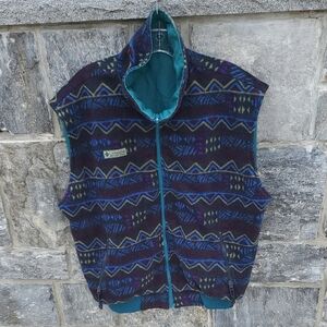 Columbia Multicolor Patterned Hooded Vest